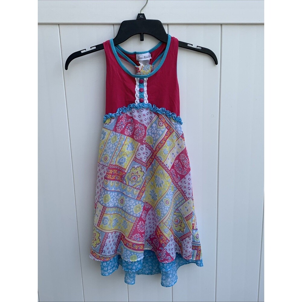 Jona Michelle Girls Dress Size 7 Sleeveless Colorful Floral